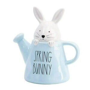 NWT Rae DunnHome Decor Easter 9in Ceramic Spring Bunny Watering Can